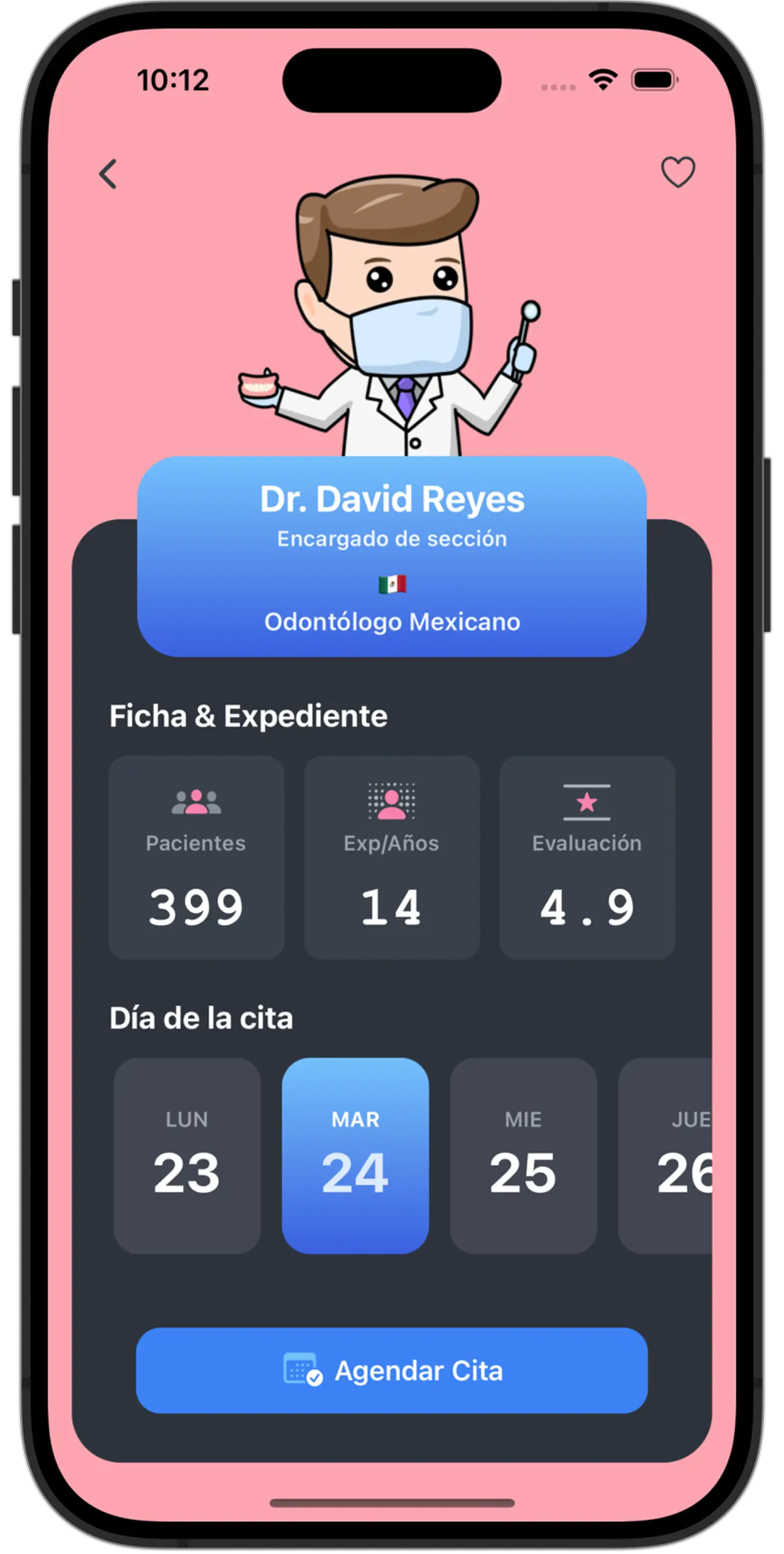 Device with a medical appointments app.